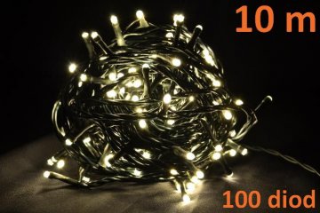 Vánoční LED osvětlení 10 m - teple bílé, 100 diod Vánoční LED osvětlení 10 m - teple bílé, 100 diod