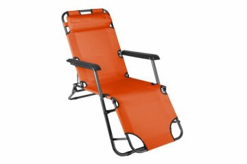 Skládací zahradní lehátko - oranžová Skládací zahradní lehátko - oranžová