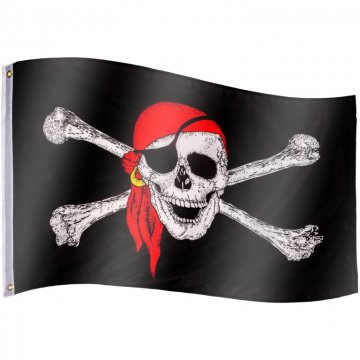 Pirátská vlajka Jolly Roger - 120 cm x 80 cm Pirátská vlajka Jolly Roger - 120 cm x 80 cm
