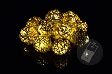 Vánoční dekorace - 10 světelných koulí, 10 LED, teple bílé Vánoční dekorace - 10 světelných koulí, 10 LED, teple bílé