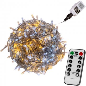 VOLTRONIC Vánoční řetěz 40 m, 400 LED, teple/studeně bílý