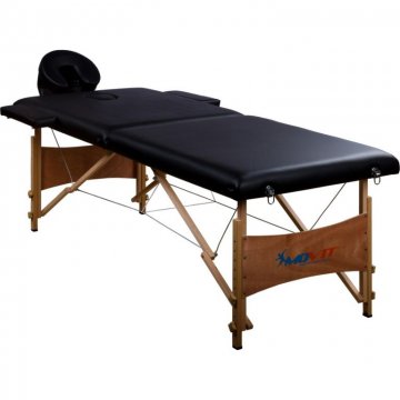 Přenosné masážní lehátko černé MOVIT 184 x 70 cm Přenosné masážní lehátko černé MOVIT 184 x 70 cm