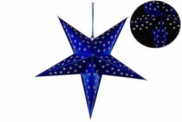 Vánoční hvězda s časovačem 60 cm, 10 LED, modrá Vánoční hvězda s časovačem 60 cm, 10 LED, modrá