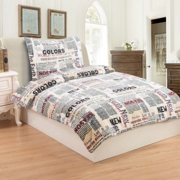 Mikroplyšové ložní povlečení NEWSPAPER Mikroplyšové ložní povlečení NEWSPAPER
