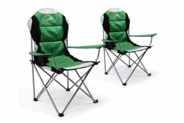 Sada 2 ks skládací kempingová rybářská židle Divero Deluxe - zeleno/černá Sada 2 ks skládací kempingová rybářská židle Divero Deluxe - zeleno/černá