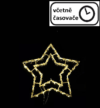 Vánoční dekorace na okno - 50 LED, hvězda Vánoční dekorace na okno - 50 LED, hvězda