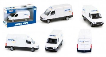 Auto dodávka PPL kov 11cm na volný chod v krabičce 16x9x5cm Auto dodávka PPL kov 11cm na volný chod v krabičce 16x9x5cm
