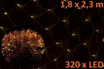 Vánoční LED světelná síť - 1,8 x 2,3 m, 320 diod, teple bílá Vánoční LED světelná síť - 1,8 x 2,3 m, 320 diod, teple bílá
