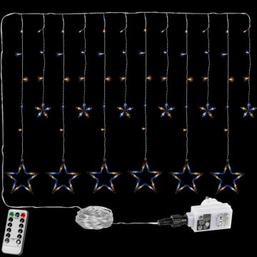 Vánoční řetěz - svítící hvězdy - 150 LED teplá/studená bílá Vánoční řetěz - svítící hvězdy - 150 LED teplá/studená bílá