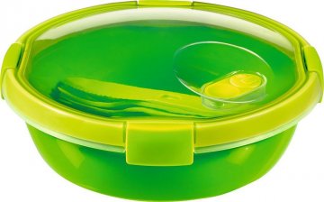 Dóza s příborem kulatá SMART TO GO 0,1L - zelená Dóza s příborem kulatá SMART TO GO 0,1L - zelená