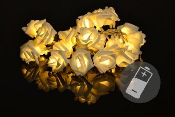 Dekorační LED osvětlení - růže, 20 LED, teple bílé Dekorační LED osvětlení - růže, 20 LED, teple bílé