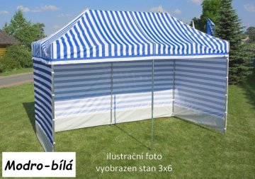 Zahradní párty stan PROFI STEEL 3 x 4,5 - modro-bílá Zahradní párty stan PROFI STEEL 3 x 4,5 - modro-bílá