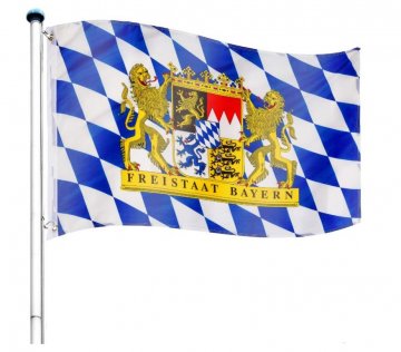 Vlajkový stožár vč. vlajky Bayern - 650 cm Vlajkový stožár vč. vlajky Bayern - 650 cm