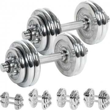 Set jednoručních chromovaných činek MOVIT 2 x 15 kg Set jednoručních chromovaných činek MOVIT 2 x 15 kg