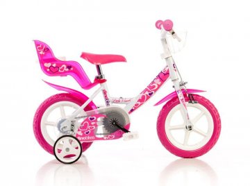 Dětské kolo Dino Bikes bílo-růžové 12" 