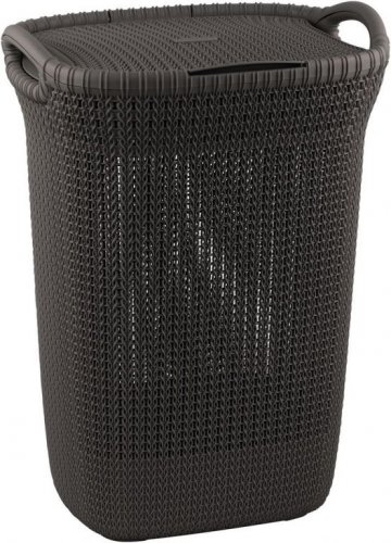 Koš na prádlo s víkem KNIT koš na prádlo 57L - hnědý CURVER Koš na prádlo s víkem KNIT koš na prádlo 57L - hnědý CURVER