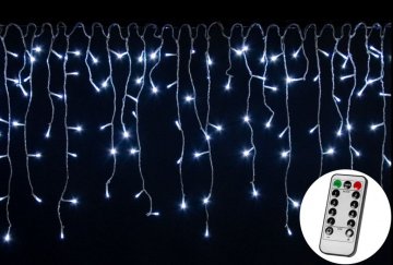 Vánoční světelný déšť 200 LED studená bílá - 5 m + ovladač Vánoční světelný déšť 200 LED studená bílá - 5 m + ovladač
