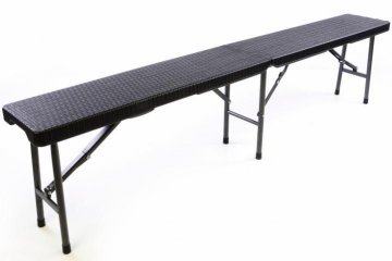 Skládací zahradní lavice - černý ratanový design 180x25 cm Skládací zahradní lavice - černý ratanový design 180x25 cm