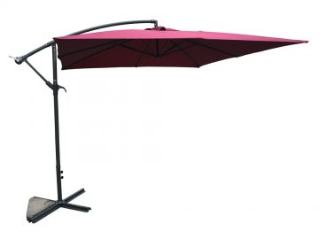 Čtvercový slunečník kovový bordó - 270 x 270 cm Čtvercový slunečník kovový bordó - 270 x 270 cm