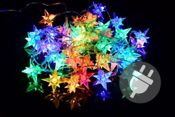 Vánoční LED osvětlení - barevné hvězdy, 40 LED Vánoční LED osvětlení - barevné hvězdy, 40 LED