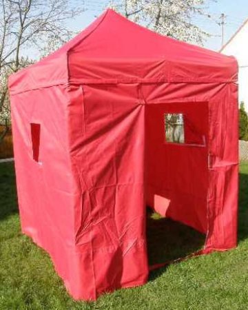 Zahradní párty stan DELUXE nůžkový + boční stěny - 2 x 2 m červený Zahradní párty stan DELUXE nůžkový + boční stěny - 2 x 2 m červený
