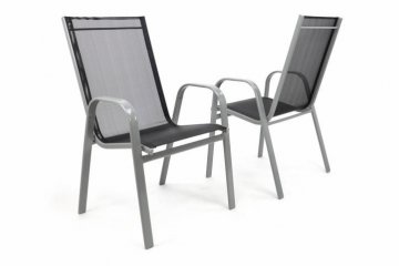 Set 2 ks zahradní stohovatelná židle - antracit Set 2 ks zahradní stohovatelná židle - antracit
