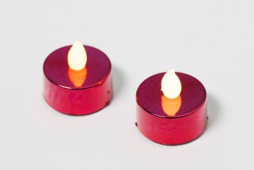 Dekorativní sada - 2 čajové svíčky, červené