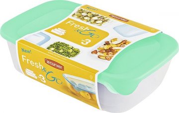 Plastový set dóz FRESH and GO - mint Plastový set dóz FRESH and GO - mint