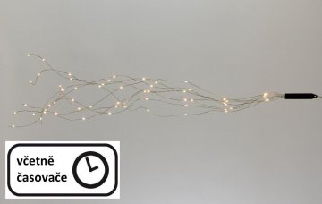 Vánoční dekorativní osvětlení, drátky, 100 LED, teple bílé