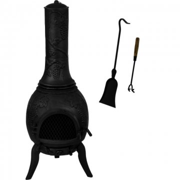 TERA Venkovní zahradní krb litina 120 cm - černý TERA Venkovní zahradní krb litina 120 cm - černý