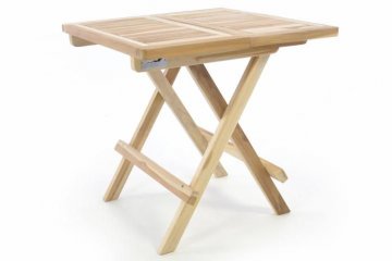 Skládací zahradní stolek DIVERO - týkové dřevo neošetřené - 50 cm Skládací zahradní stolek DIVERO - týkové dřevo neošetřené - 50 cm