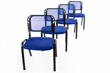 Sada 4 stohovatelných kongresových židlí - modrá Sada 4 stohovatelných kongresových židlí - modrá