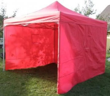Zahradní párty stan DELUXE nůžkový + boční stěny - 3 x 3 m červená Zahradní párty stan DELUXE nůžkový + boční stěny - 3 x 3 m červená