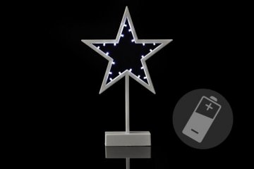 Vánoční dekorace - hvězda na stojánku, 38 cm, 20 LED Vánoční dekorace - hvězda na stojánku, 38 cm, 20 LED