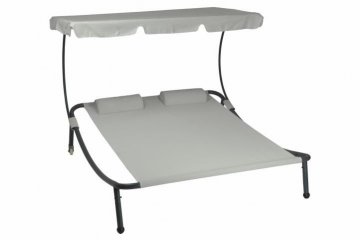 Zahradní lehátko Divero Ohrid se stříškou a kolečky pro 2 osoby - 202 x 189 x 152 cm Zahradní lehátko Divero Ohrid se stříškou a kolečky pro 2 osoby - 202 x 189 x 152 cm