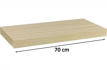 STILISTA Nástěnná police světlé dřevo, 70 cm