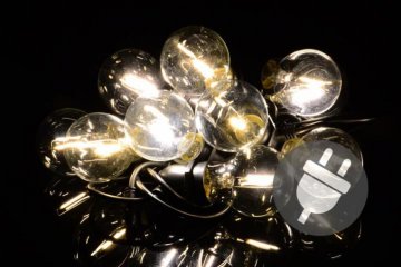 Zahradní párty osvětlení LED - skleněné žárovky - 5 m teple bílá Zahradní párty osvětlení LED - skleněné žárovky - 5 m teple bílá