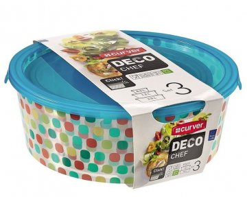 Sada 3ks dóz DECO CHEF - tečky CURVER Sada 3ks dóz DECO CHEF - tečky CURVER