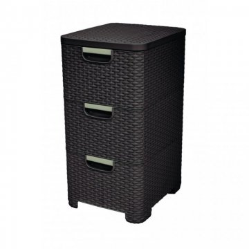 Polyratanová skříňka RATTAN STYLE - 3x14l - hnědá CURVER Polyratanová skříňka RATTAN STYLE - 3x14l - hnědá CURVER