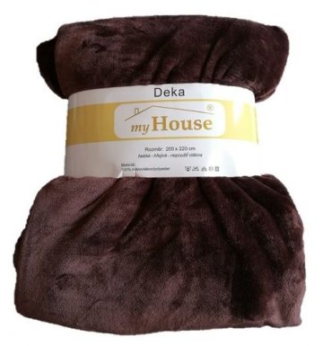 Deka z mikrovlákna 200 x 220 cm - tmavě hnědá Deka z mikrovlákna 200 x 220 cm - tmavě hnědá