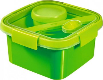 Dóza s příborem, táckem a kelímkem SMART TO GO 1,1L - zelená Dóza s příborem, táckem a kelímkem SMART TO GO 1,1L - zelená