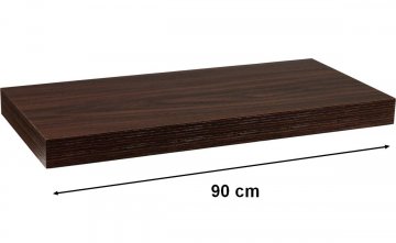 Stilista Nástěnná police, tmavé dřevo, 90 cm
