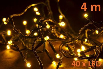 Vánoční LED řetěz - 4 m, 40 LED, teple bílý Vánoční LED řetěz - 4 m, 40 LED, teple bílý