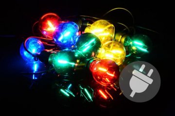 Zahradní párty osvětlení LED - skleněné žárovky - barevné Zahradní párty osvětlení LED - skleněné žárovky - barevné