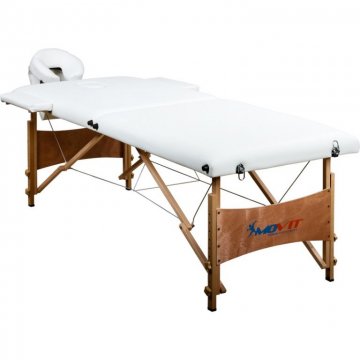 Přenosné masážní lehátko bílé MOVIT 184 x 70 cm Přenosné masážní lehátko bílé MOVIT 184 x 70 cm