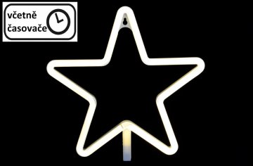 Vánoční osvětlení - neonová hvězda, 120 LED, teple bílá Vánoční osvětlení - neonová hvězda, 120 LED, teple bílá