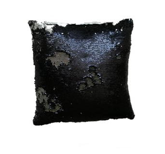 Povlak na polštář s flitry MAGIC 40 x 40 cm - černá / matná stříbrná Povlak na polštář s flitry MAGIC 40 x 40 cm - černá / matná stříbrná