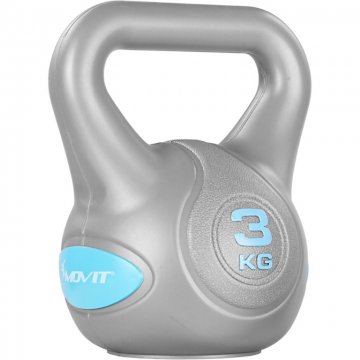 MOVIT Kettlebell činka 3 kg, sv. modrá