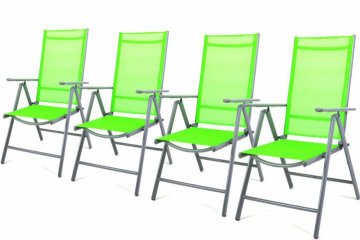 Sada 4 hliníkových skládacích židlí Garth - zelená Sada 4 hliníkových skládacích židlí Garth - zelená