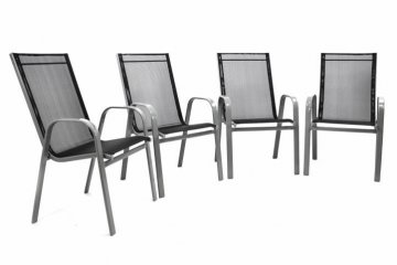 Set 4 ks zahradní stohovatelná židle - antracit Set 4 ks zahradní stohovatelná židle - antracit